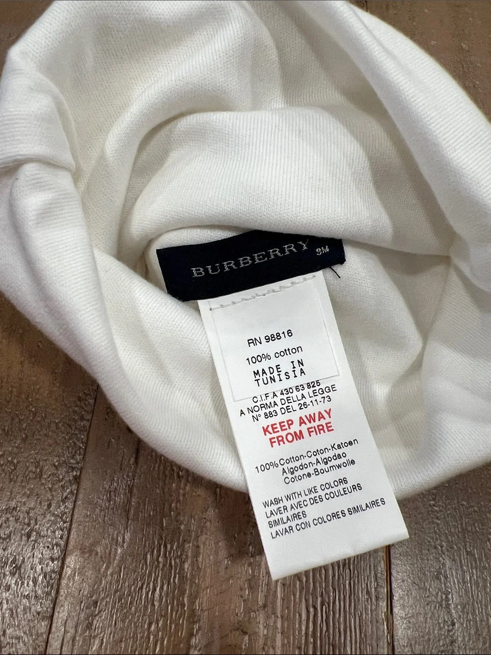 Burberry Teddy Bear print knotted cap 9 months ivory hat layette